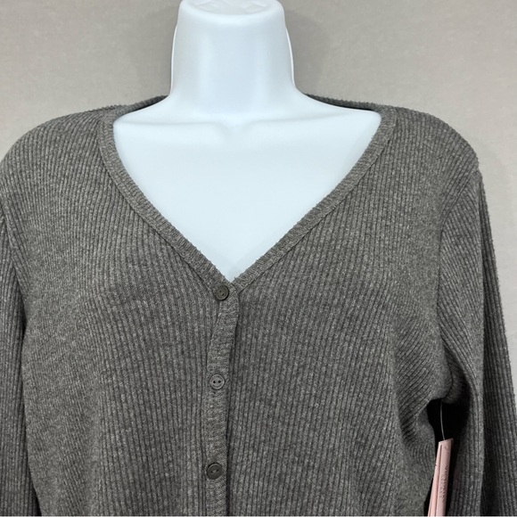 Victoria Secret Gray Button Crop Cardigan Sweater - Picture 2 of 14